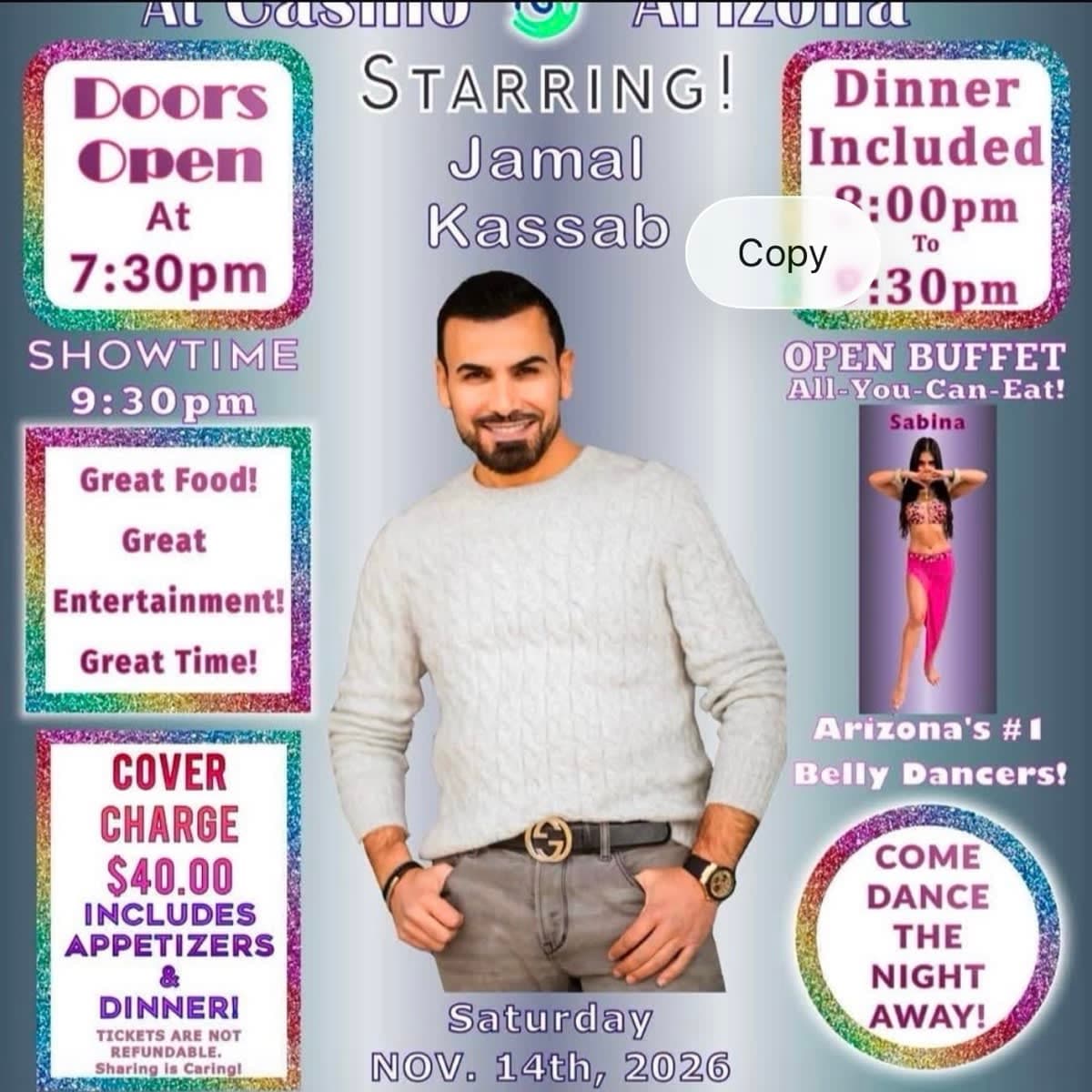 Arab food, music and dance show
